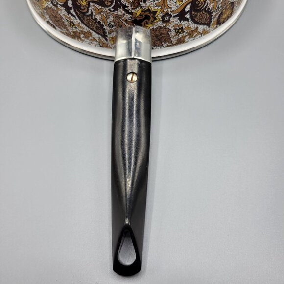 Vintage MCM Prestige Japy Marne Enamel Paisley Floral Sauce Pan w Lid France - Picture 7 of 16